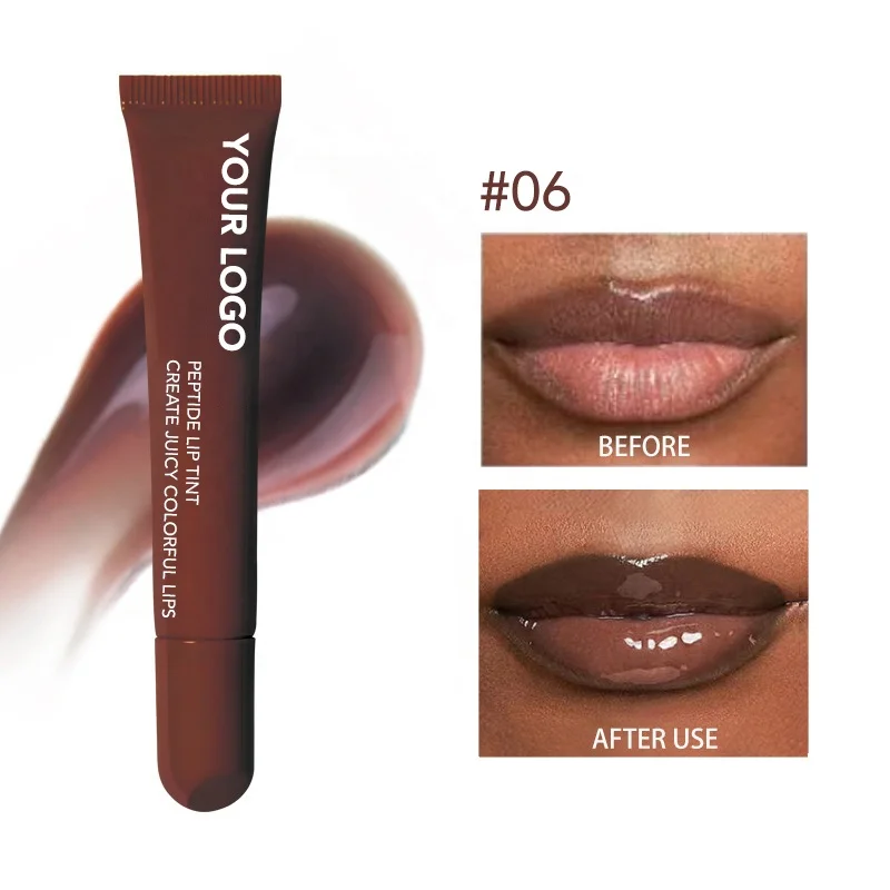 Wholesale Peptide Lip Balm Treatment Plumper Gloss Custom Logo Glossy Liquid Lip Tint Oil Make Up