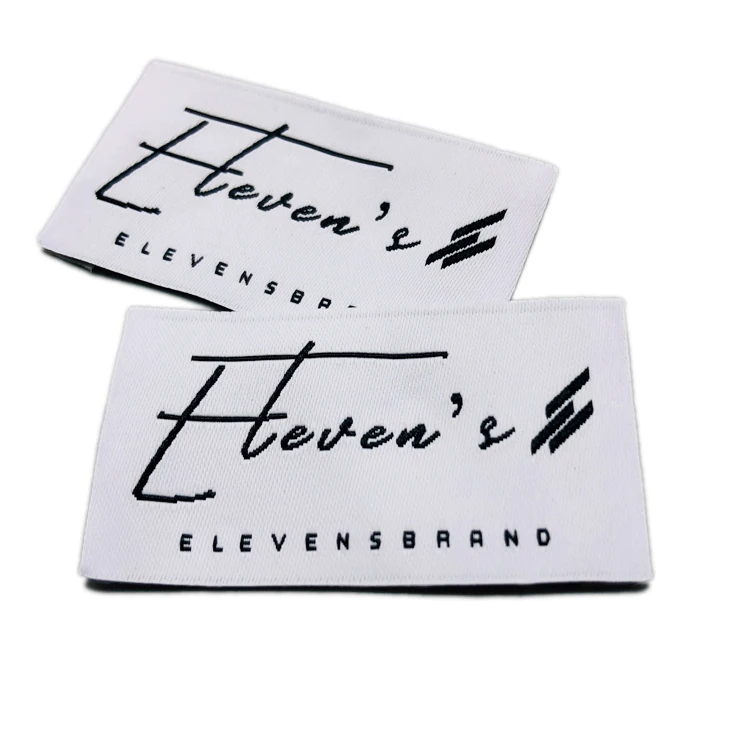 Custom Design Clothes Labels Woven End Fold Clothes Private Label