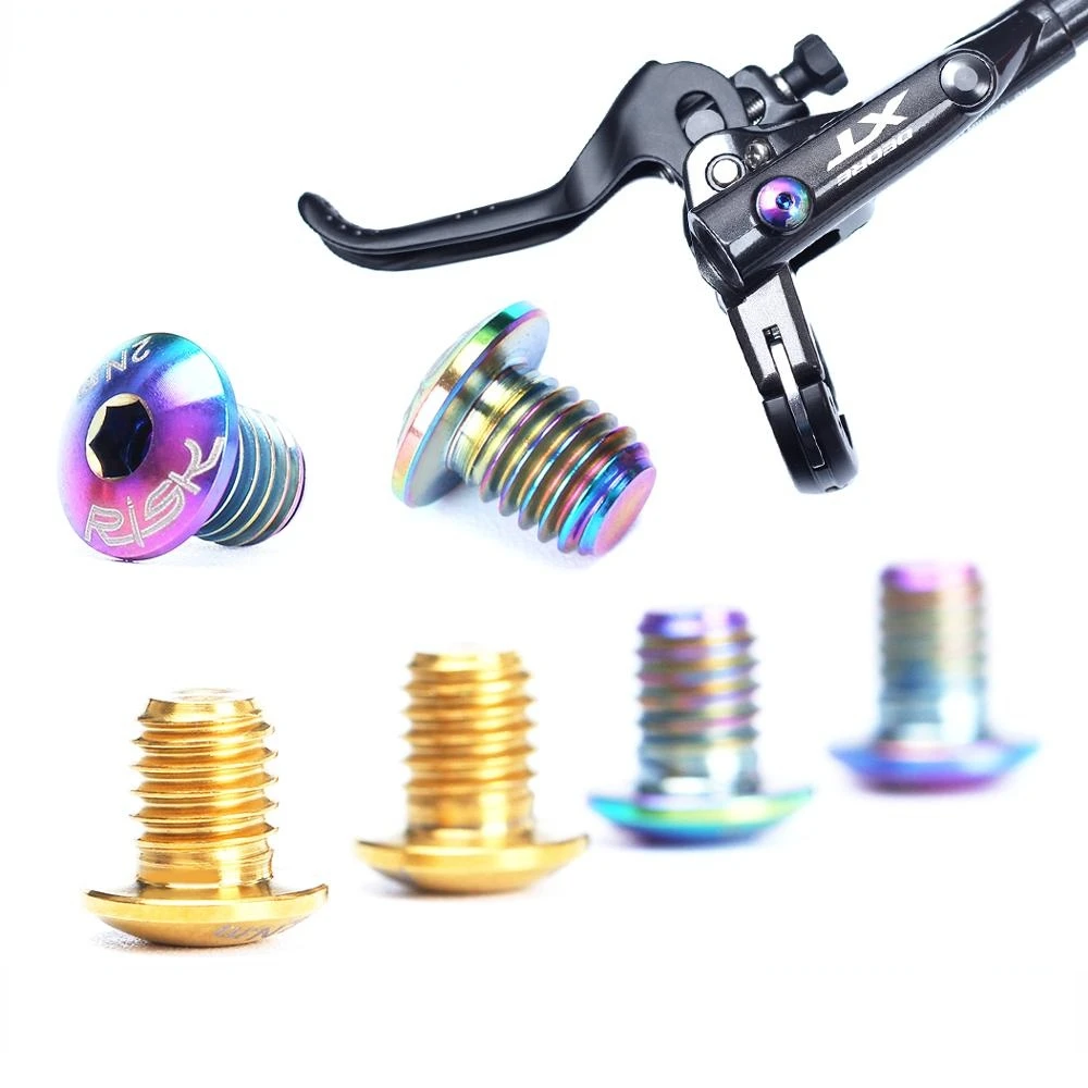 RISK Road Bike C-Brake Quick Release Fixing Bolt 2pcs/lot Titanium Bicycle Caliper Brake Clamp Locking Screw Fine Adjustment Nut