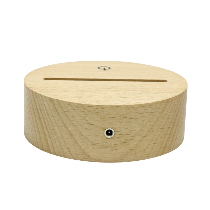  Wholesale AA Battery Powered Night Light RGB 16 Color Changing Remote Led Wooden Base Lamp For