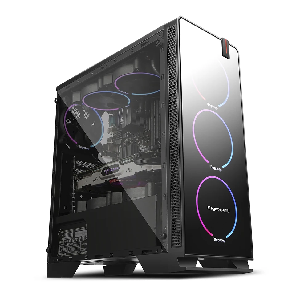 2022 Hot Selling glass panel computer case gaming mid tower desktop computer cases & towers