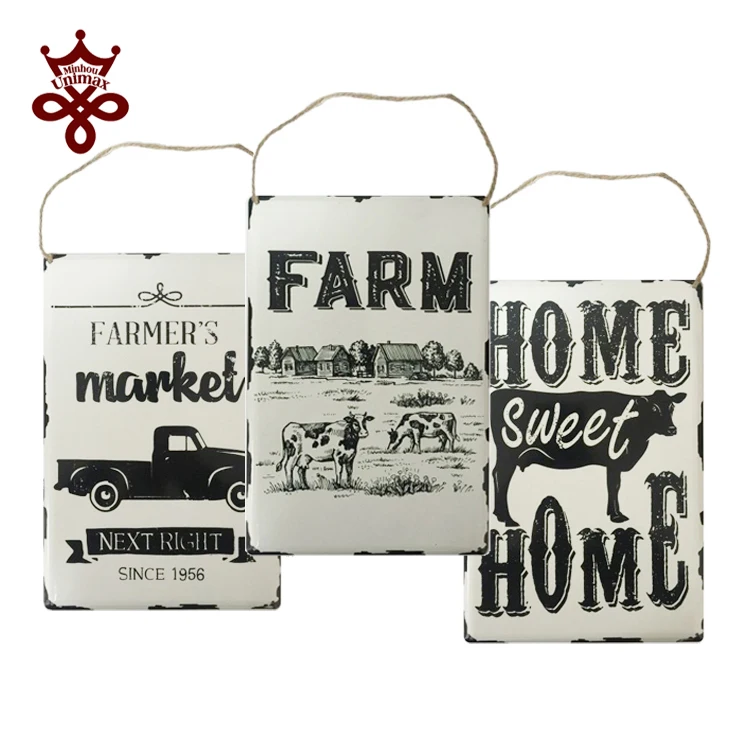 Hot sale vintage sweet home metal sign metal farm market sign 20X30CM enamel farm tin sign