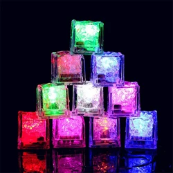 Waterproof Led Ice Cube, 24 Pack Multi Color Flashing Glow in The Dark LED Light Up Ice Cube for Bar Club Drinking Party Wine