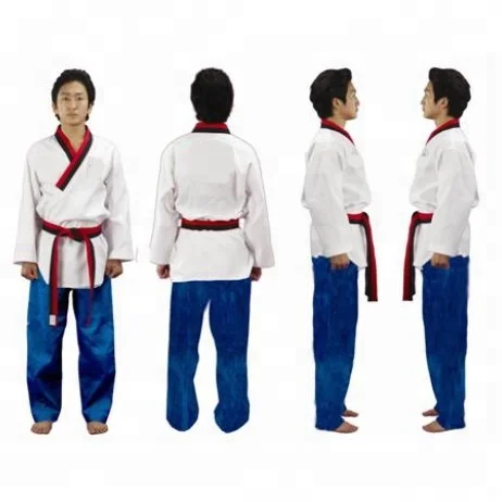 taekwondo uniform V-Neck Dobok Uniforms Tae Kwon Do MMA Martial arts Karate Wtf Logo for children Adults