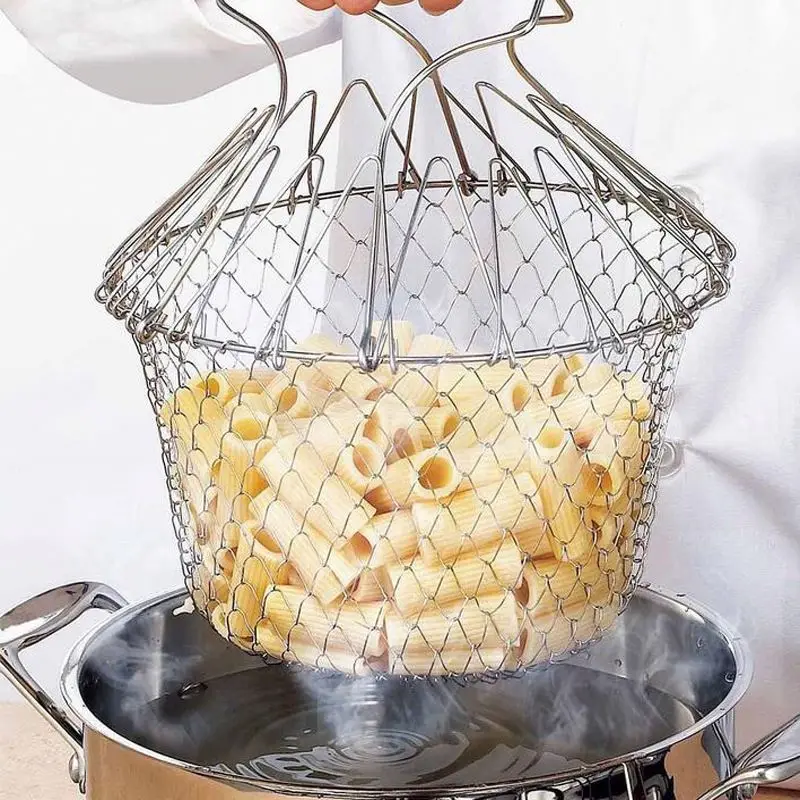 Food baskets stainless steel frying basket stainless steel folding french fries basket