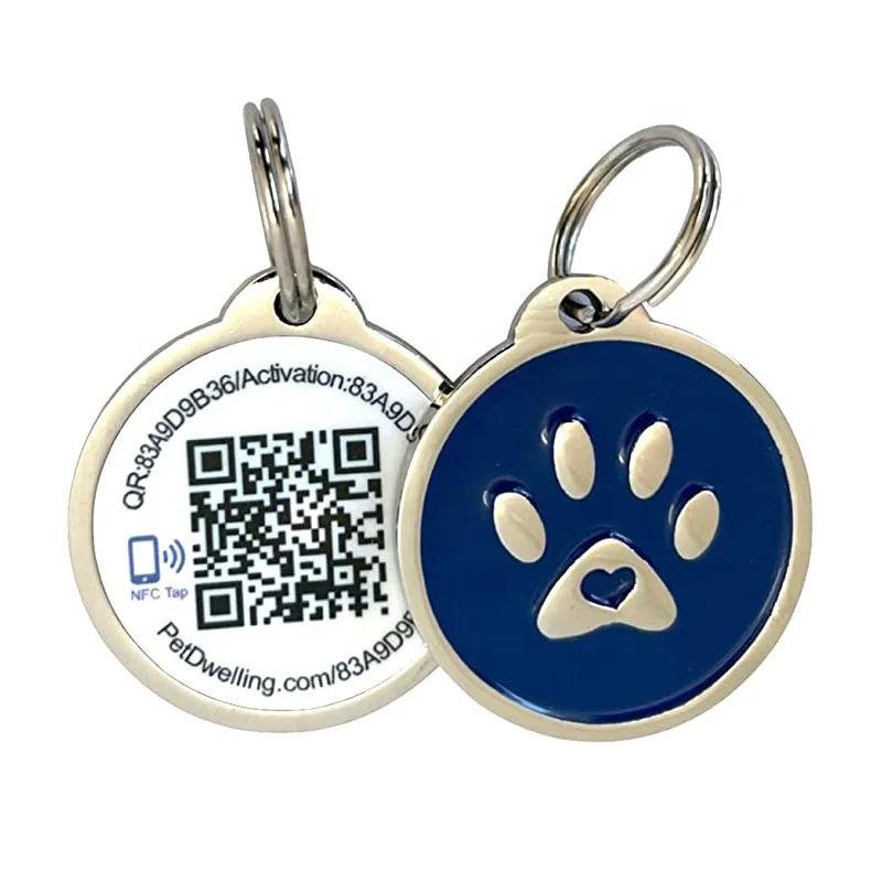 Логотип на заказ, Qr-код и Url программируемый эпоксидный Nfc ошейник для собаки/кошки