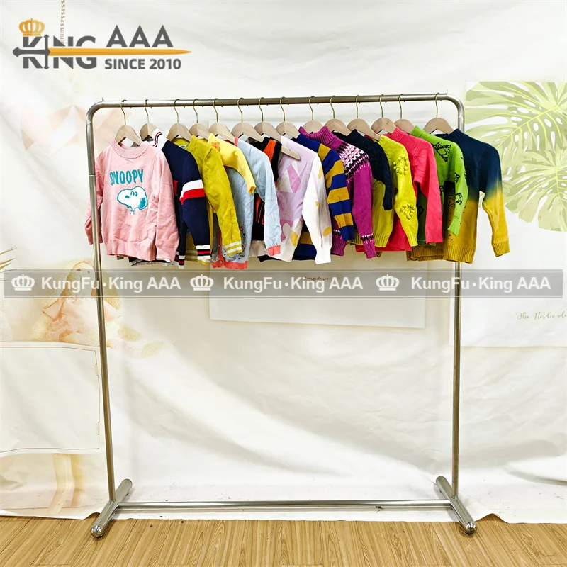 Wholesale kids Used Clothes Winter Children Warm Knit Thick Pullover Baby Jumper Kids Long Sleeve Sweater Second Hand Clothes