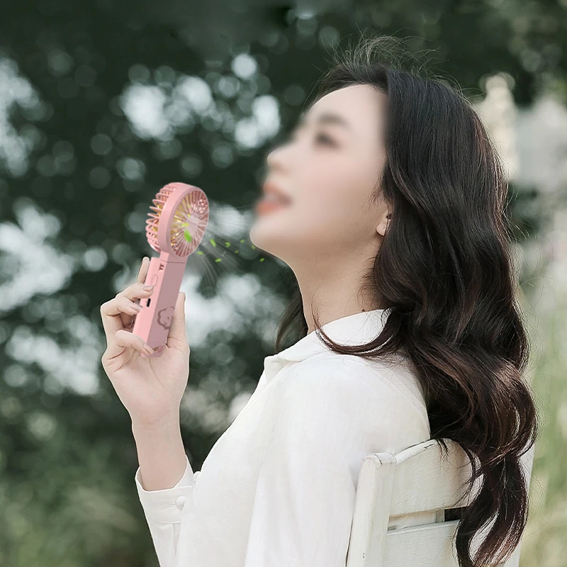 New 2000mAH Desk Mini Fan Usb Rechargeable Student Handheld Mini Fan Custom Logo Portable Folding fan