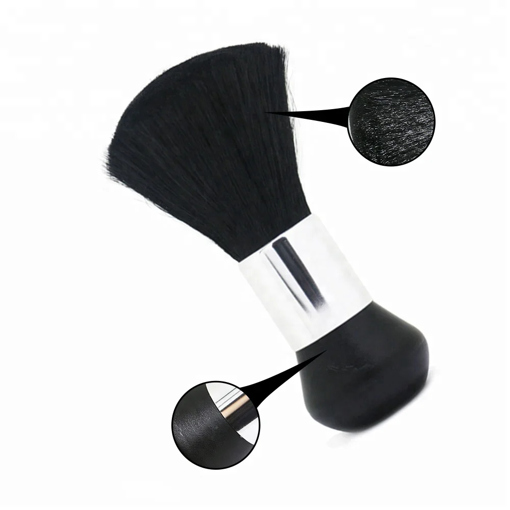 Dropshipping Wool Fiber Men Beard Shaving Brushes Wood Black Bristle Neck Duster Stand Up Base Brush