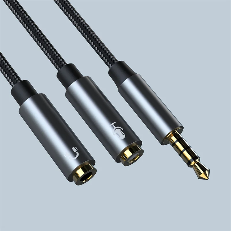 3.5mm male jack to two 3.5mm female Auxiliary Audio Cable 1 to 2 Dual Y Splitter Cable Adapter Earphone Headphone Jack