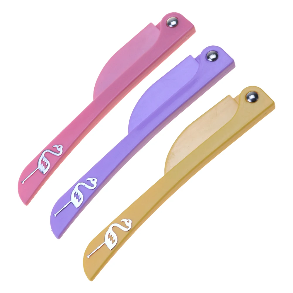 Высокое качество, три цвета в наборе, косметический инструмент из нержавеющей стали, складной триммер для бровей