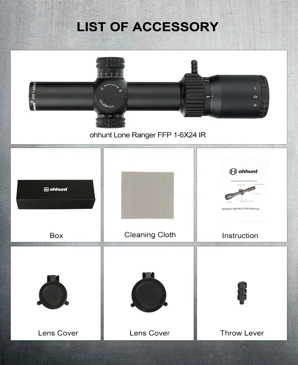 Ohhunt Hunting Optics 1-6x24 FFP Red Illuminated Telescopic Sight OEM Customized Optical Scopes