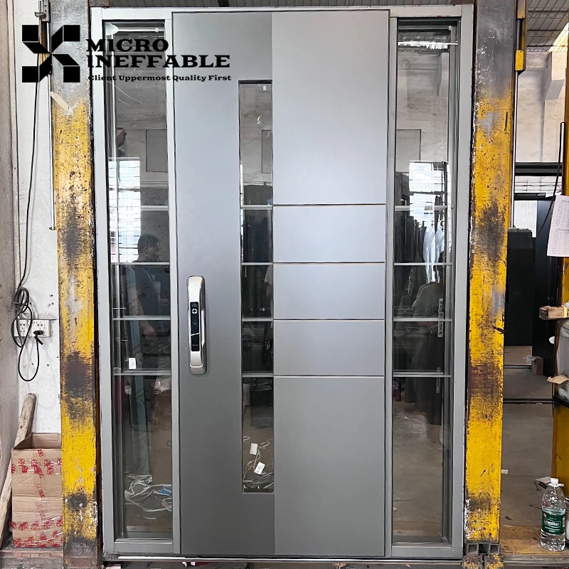 Fancy Cheap Security Exterior Main Door Stainless Steel Front Entry Door Modern Entry Door