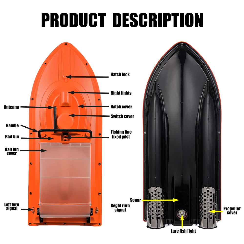 
JABO bait boat 2CG-20A+36A Orange GPS Auto Navigation Fish Finder Auto baiting robot German warehouse delivery 