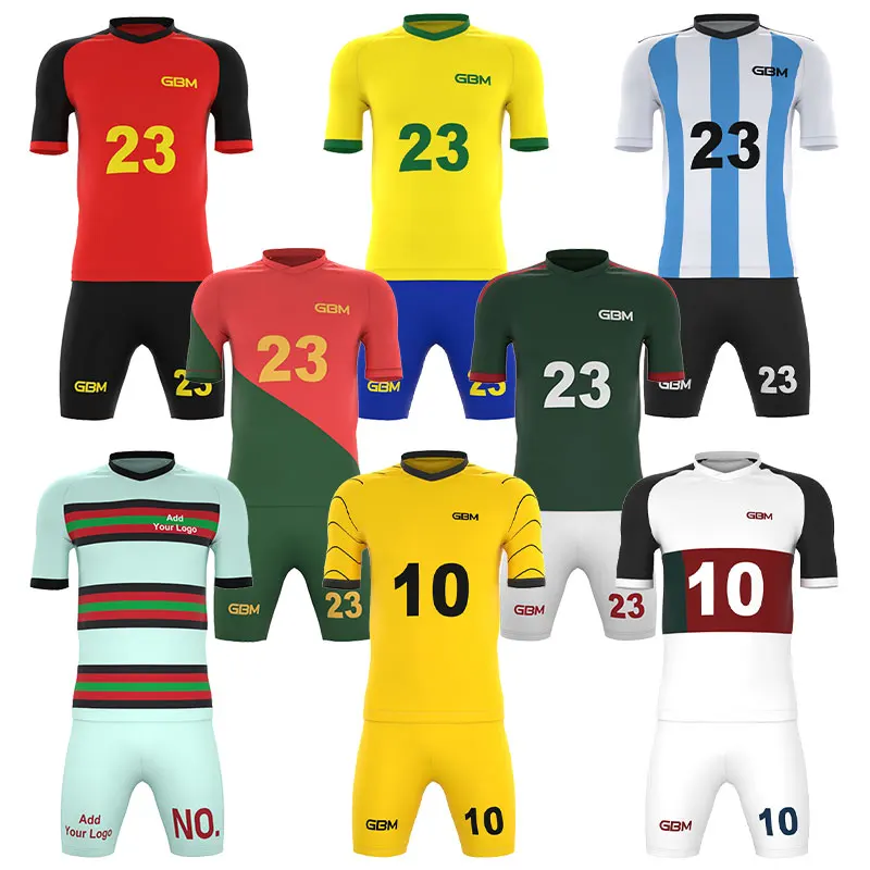 Hot sales 2022 quick dry uniform soccer wear custom sublimation team maillots de football jersey set for men