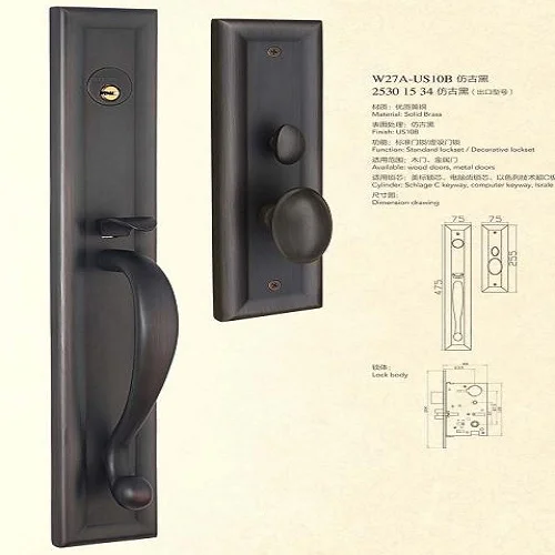 Modern safety copper lock handle lock