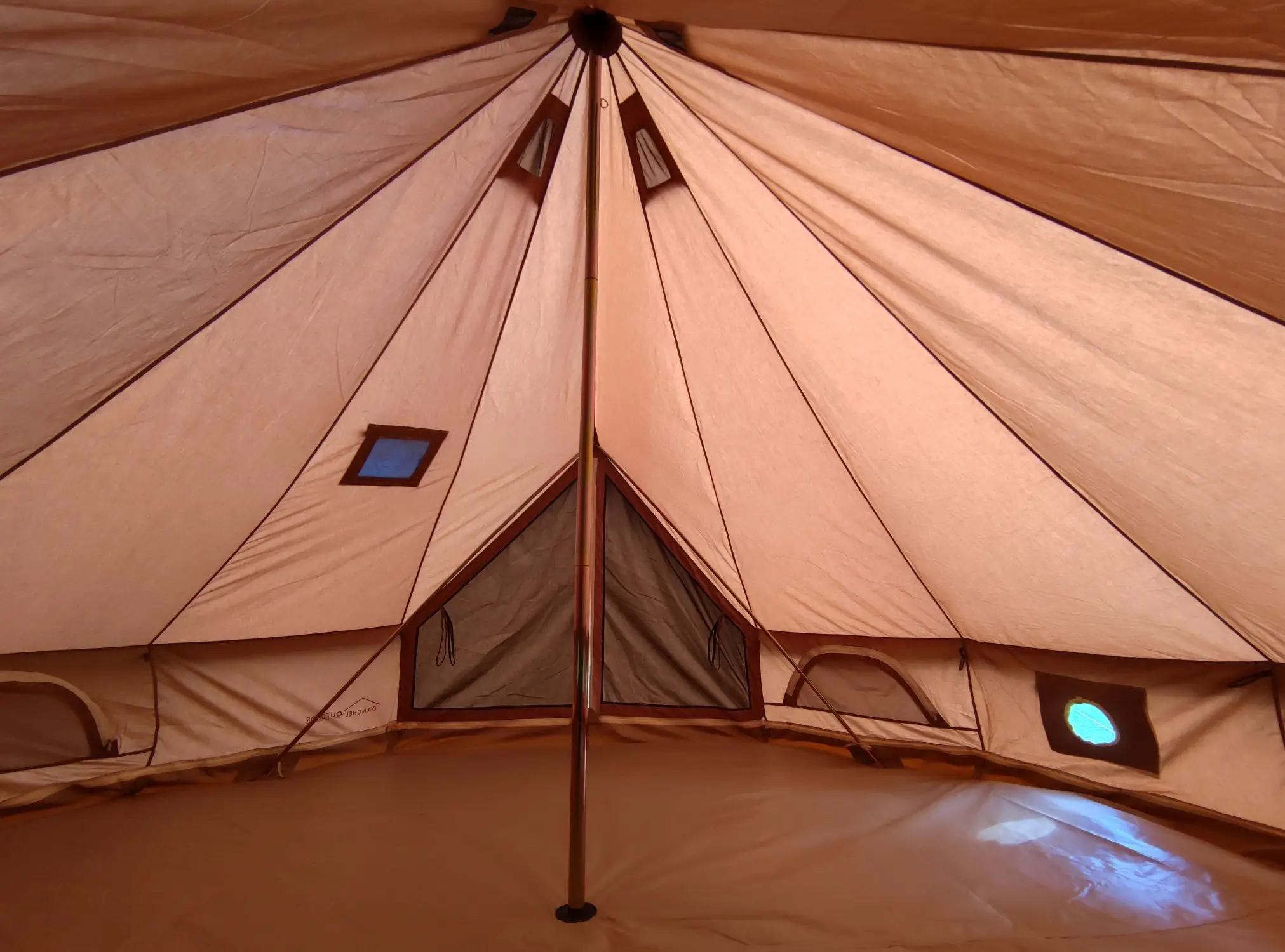 USA warehouse Canvas Bell Tent 4 Season Glamping Tents for Camping, Yurt Tent House for 4/6/8 Adults Living