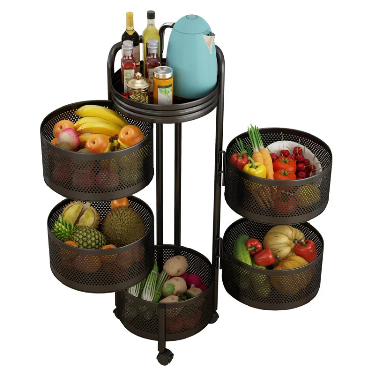 Vegetable Rack Roll Storage Drawer Kitchen Cart With Stainless Steel