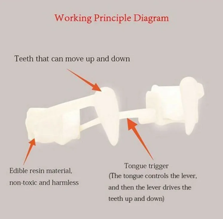 Retractable Vampire Teeth Realistic Horrifying Halloween Vampire Fangs Reusable Retractable Vampire Fangs