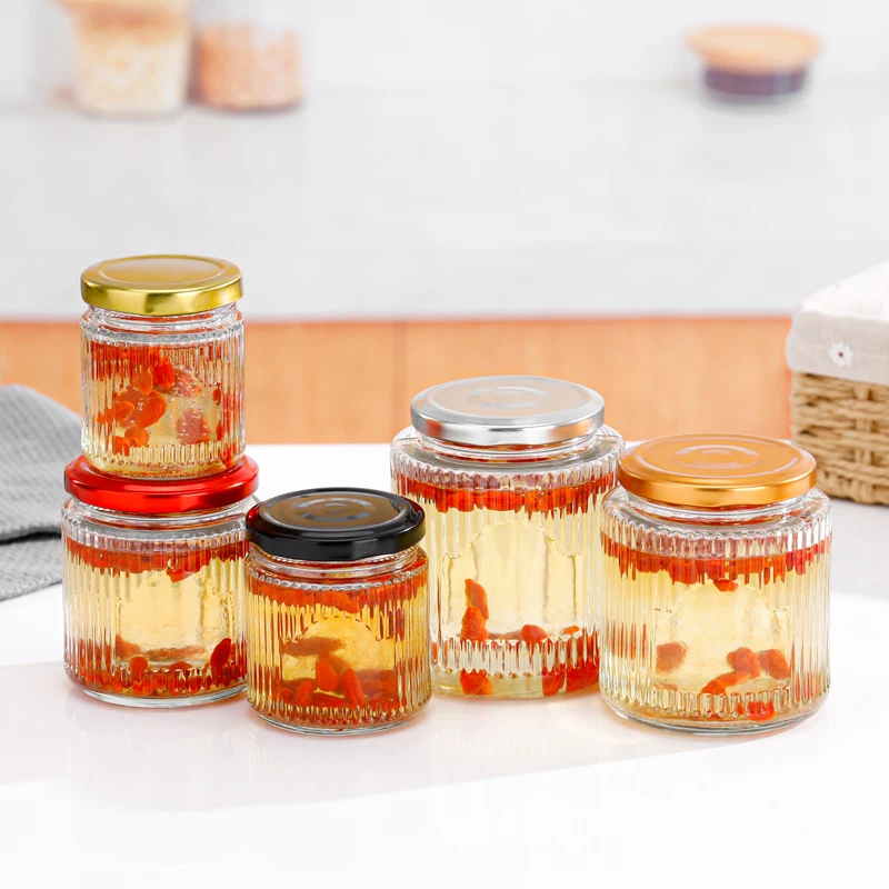 Glass Jars For Food Bird Nest 80ml 100ml 150ml Recycling Round Glass Bottle With Airtight Tinplate Screw Cap