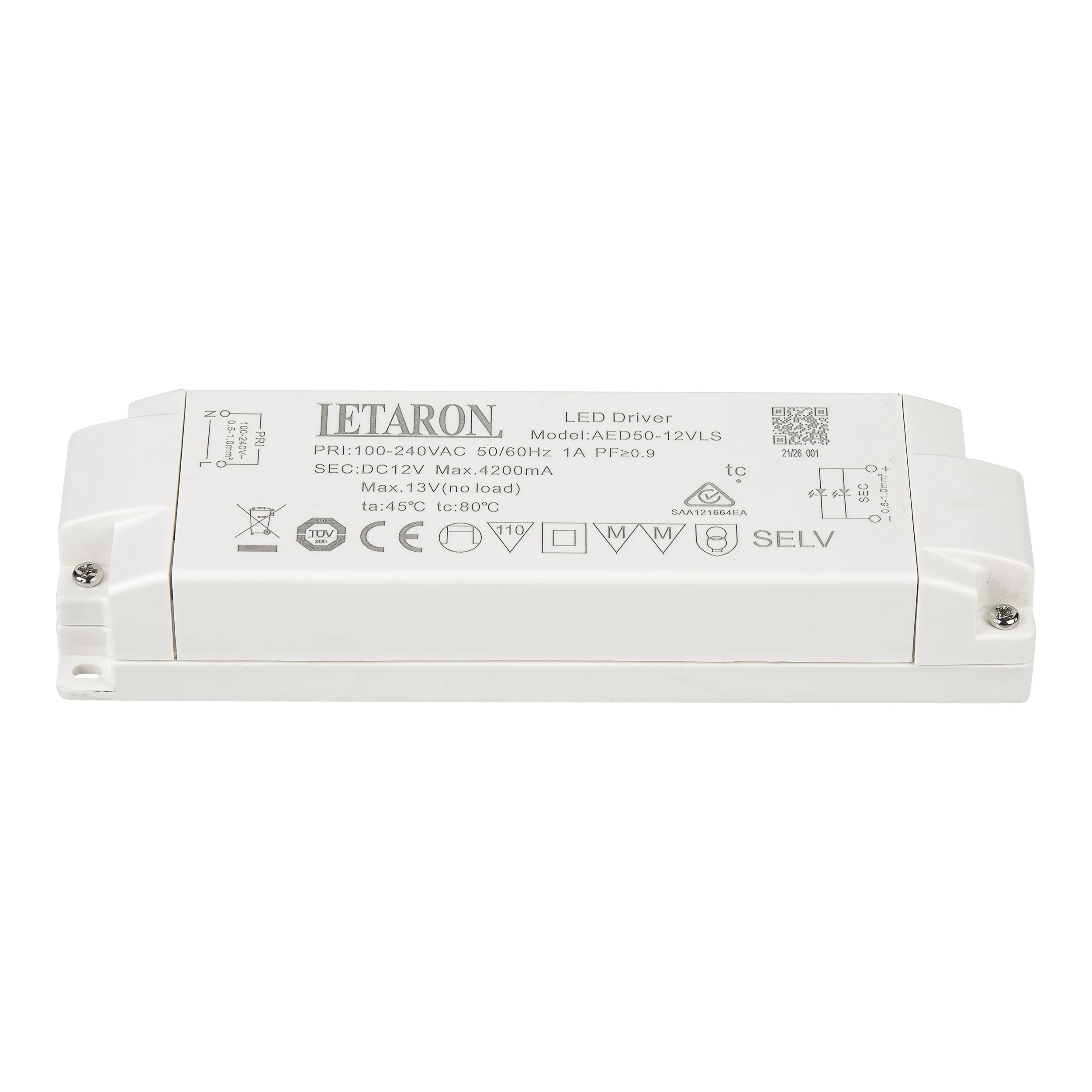 LETARON 12V DC LED driver 4160mA 50W 220-240V AC 50/60HZ PF> 0 9 EU universal Driver