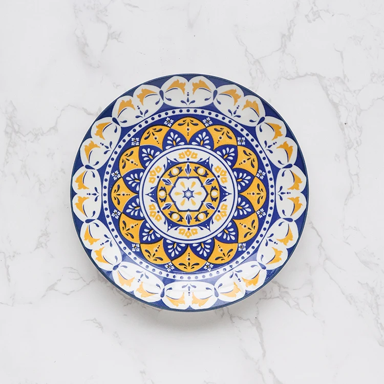 Exquisite tableware round mouth plate ceramic tableware dinner plate