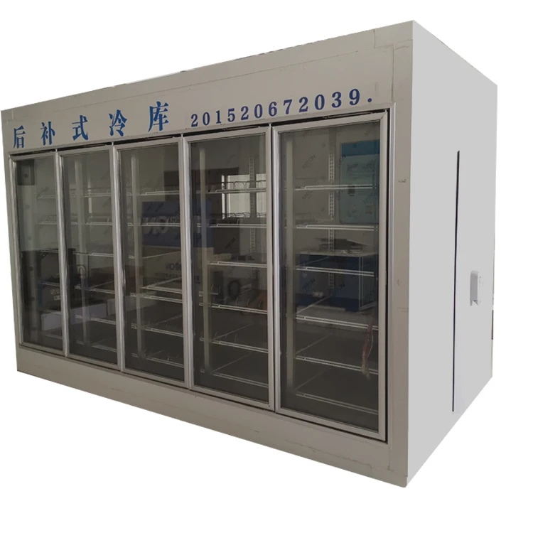 CE mini small mobile cold room for sale glass door display cold room