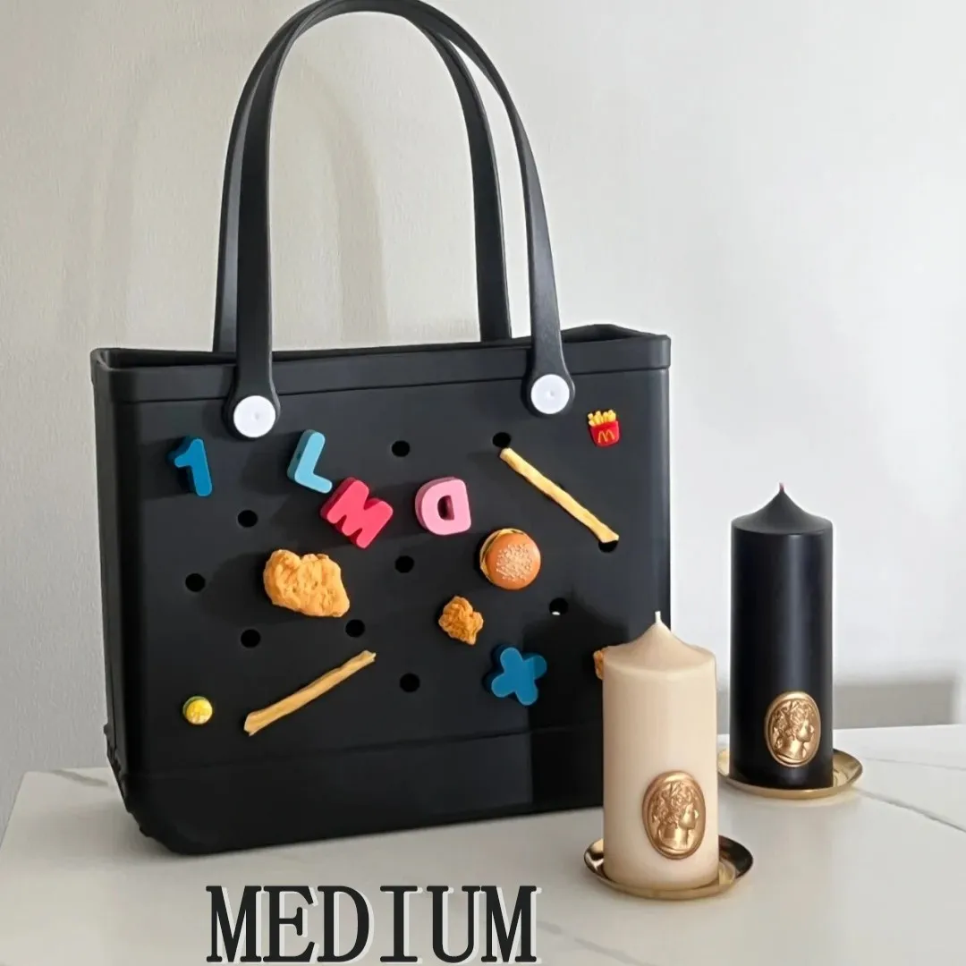 FENGJIU New Design Portable Summer Waterproof Eva Beach Bitty Bog Bag Rubber Beach Handbags Silicone Small Bog Baby Bag Rubber Silicone Bagg