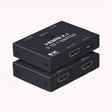 KVM-переключатель хорошего качества с 2 портами, переходник HDMI для ПК, монитора, телевизора, проектора, поддержка 8k @ 60 Гц/4K @ 120 Гц