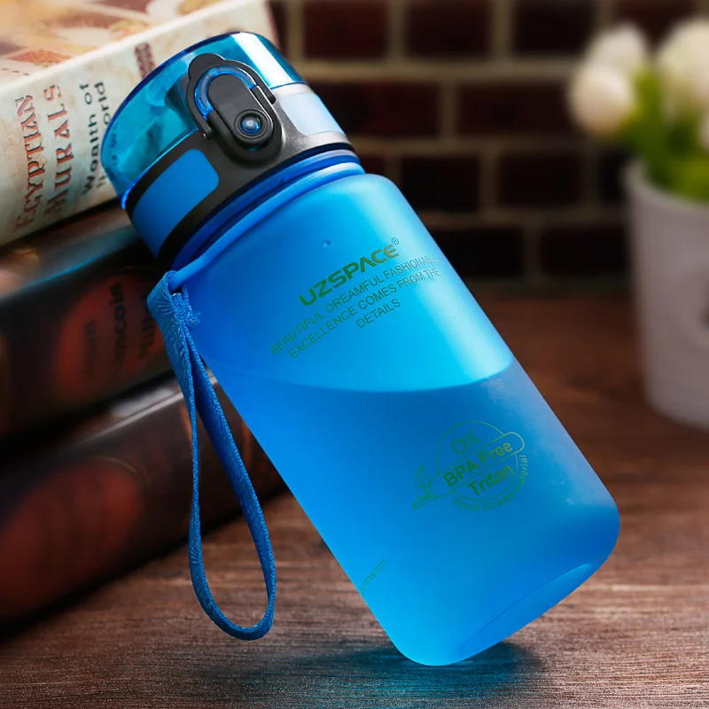 UZSPACE Wide Mouth Sports Water Bottle Kids Reusable Leakproof BPA & Leak Free for Cycling Camping Hiking Gym Yoga Fitness