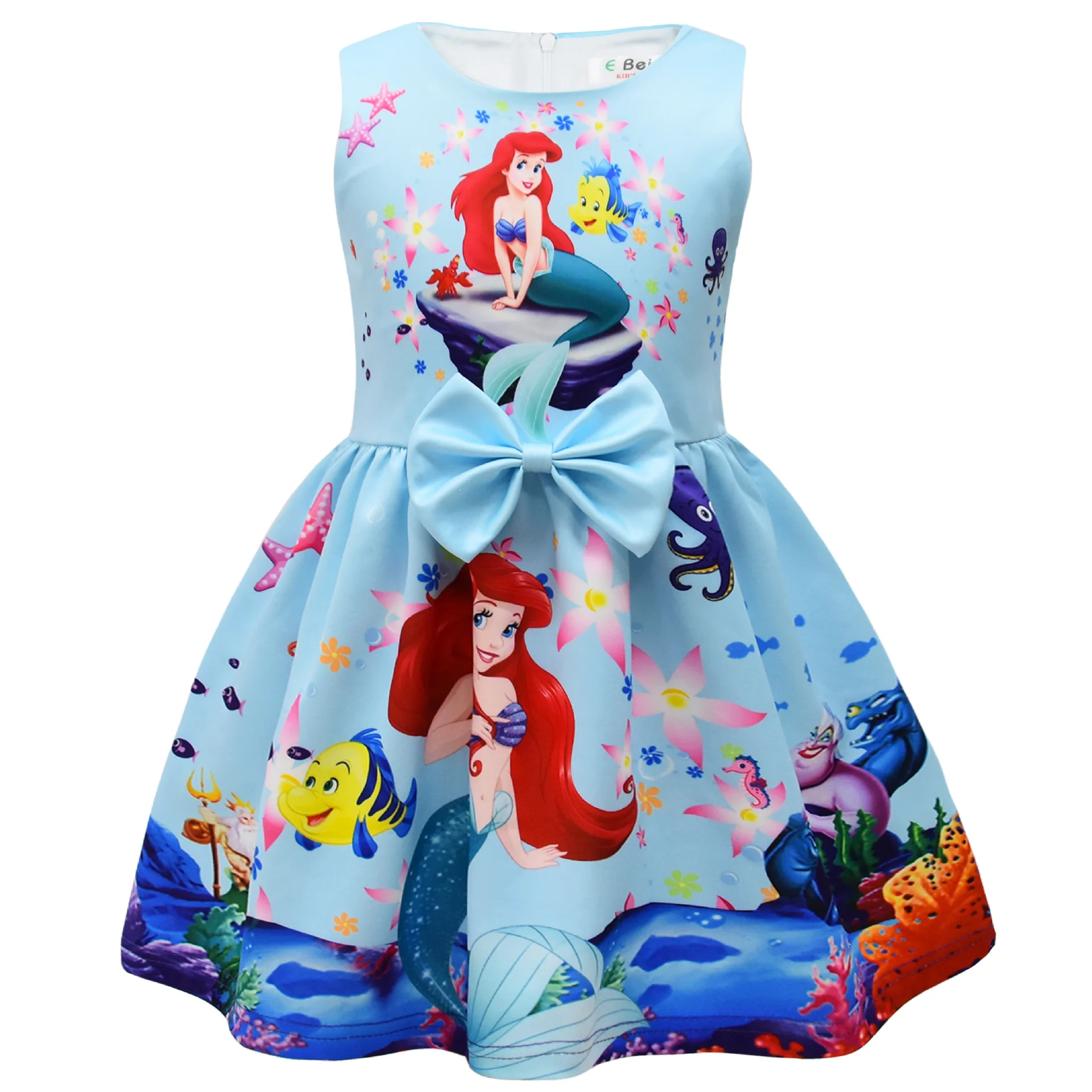 Kids Carnival Cosplay Halloween Children Fancy Summer Little Mermaid Costumes Ariel Princess Dress UP