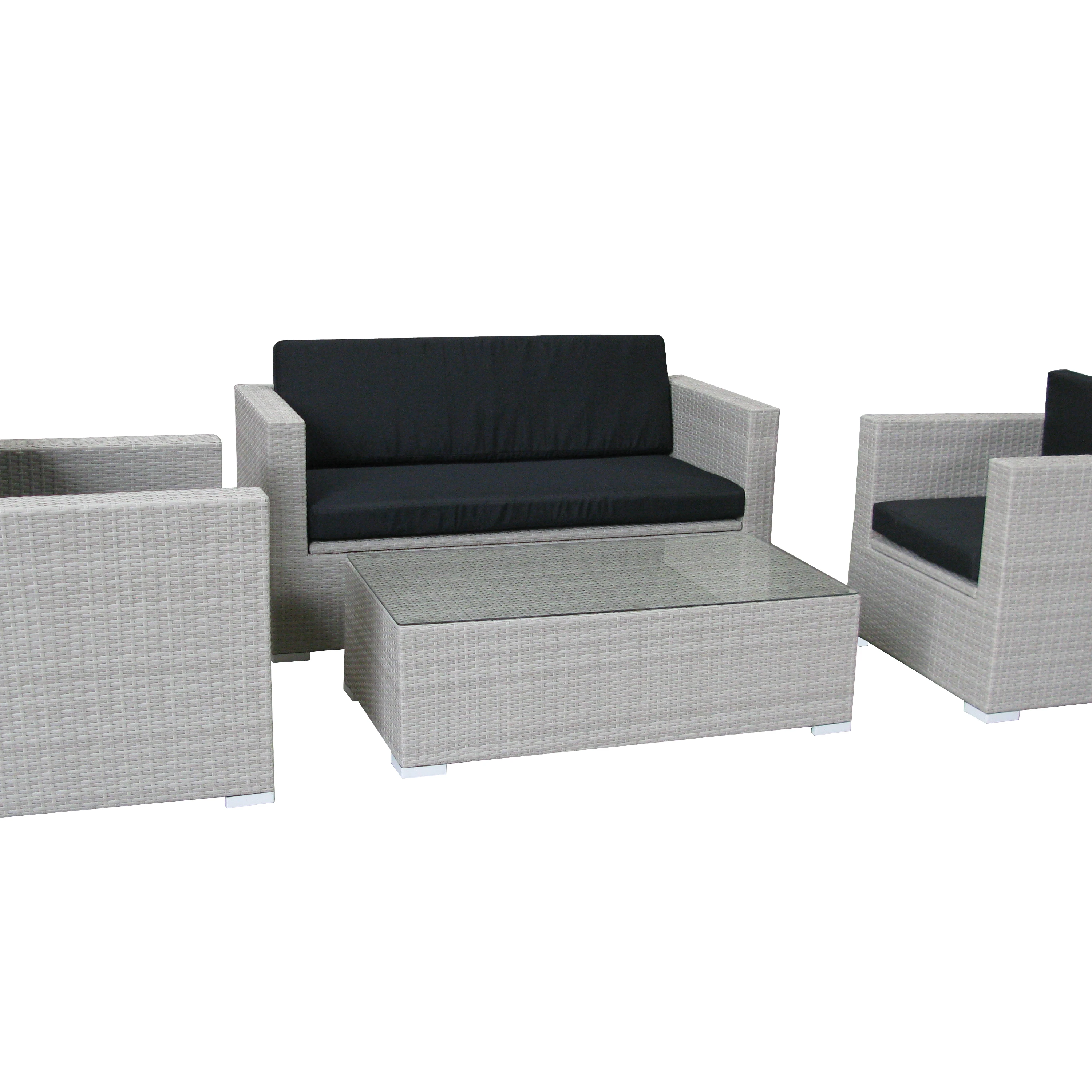 Wholesale Rattan 4pcs storage sofa set, alum frame with powder coating