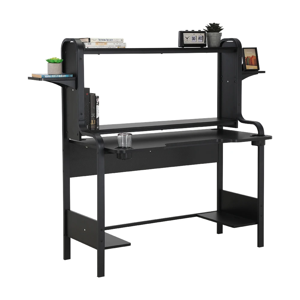 Горячая Распродажа, стол для письма для дома и офиса с подставкой для монитора, полки для хранения, поднос для клавиатуры, компьютерный стол