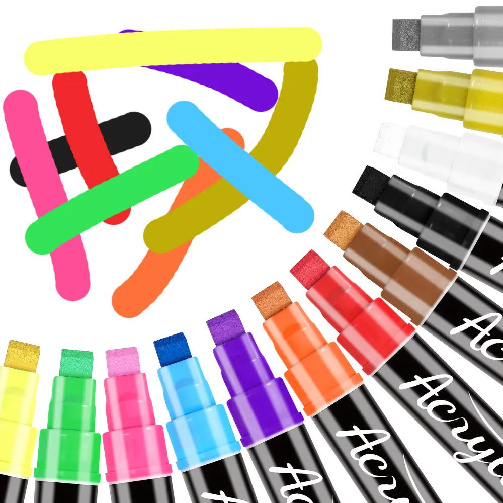 Colored Marker Pens Plastic Pp Paint Permanent Marker Pens Black Acrylic Color Marker Pen For Cd Shoes