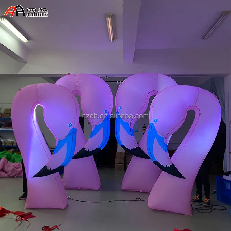 Animal Head Lighting Pink Inflatable Flamingo for Party Decoration