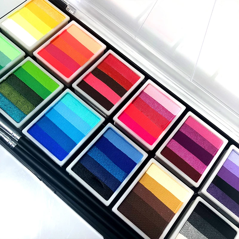 Быстрая доставка, профессиональный набор краски для лица с мировым цветом, краска для лица и тела, поставщики нетоксичных краски для лица с радугой