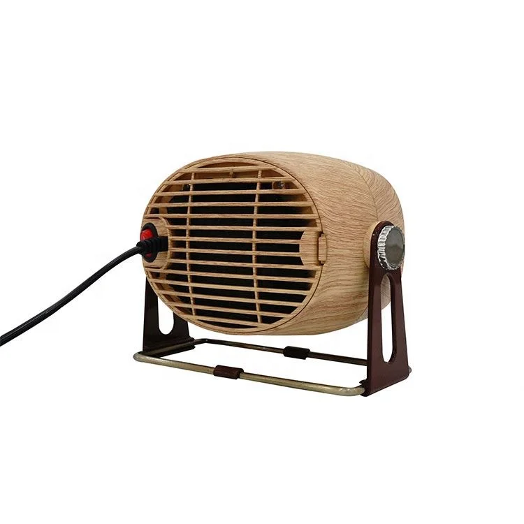 500W Bedroom Living Room Portable Desktop Mini Wooden Electric Heater Overheat Protection