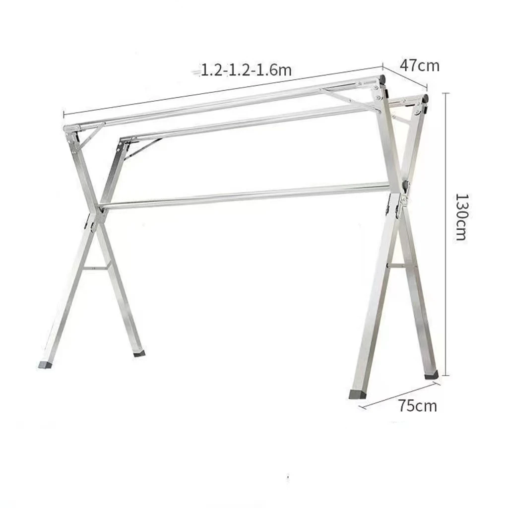 Double pole X Type Outdoor Folding Clothes Drying Rack Hanger Indoor steel clothes bedroom display rack