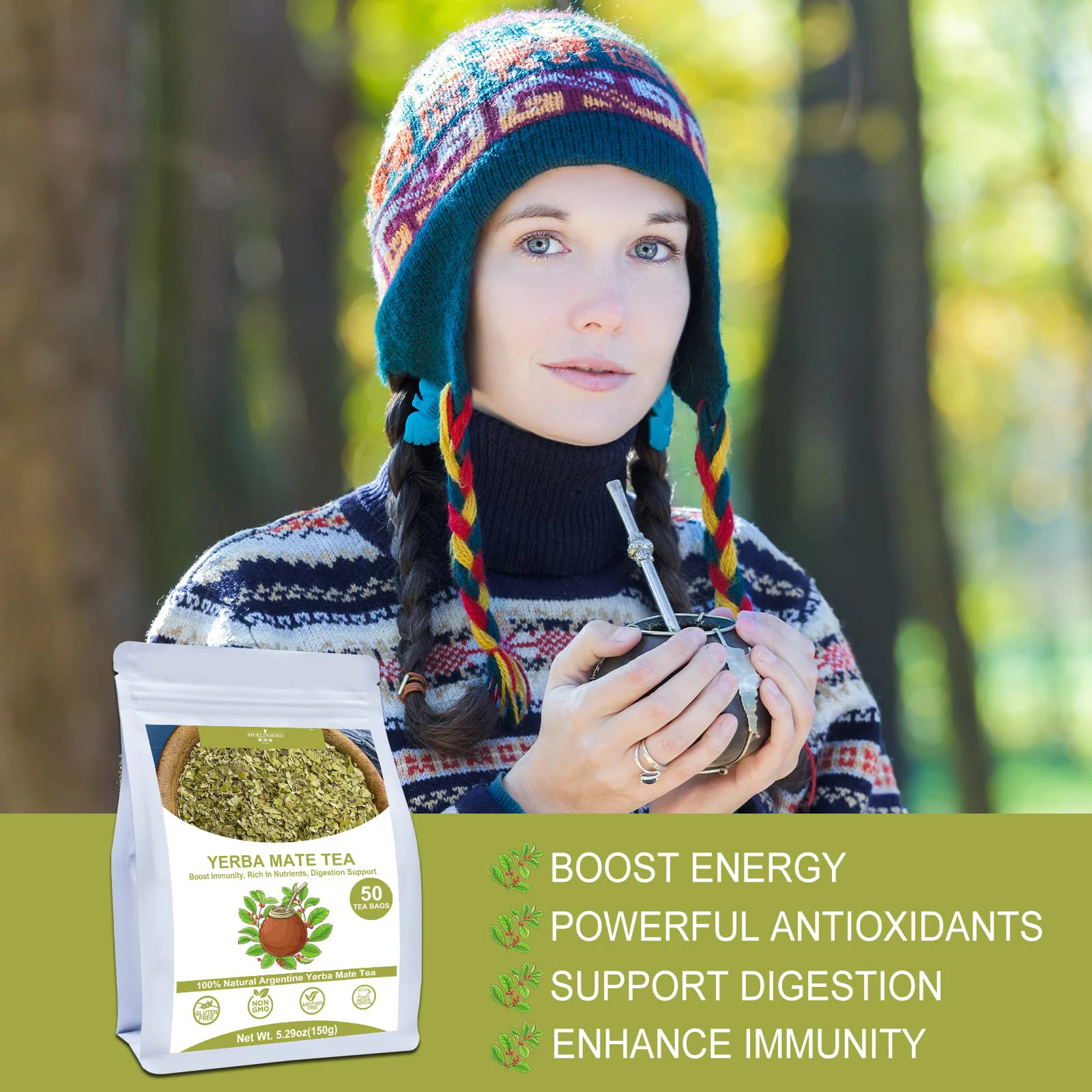 100% натуральный чай Yerba Mate Argentina чистый пакет mate OEM с этикеткой лучший Королевский