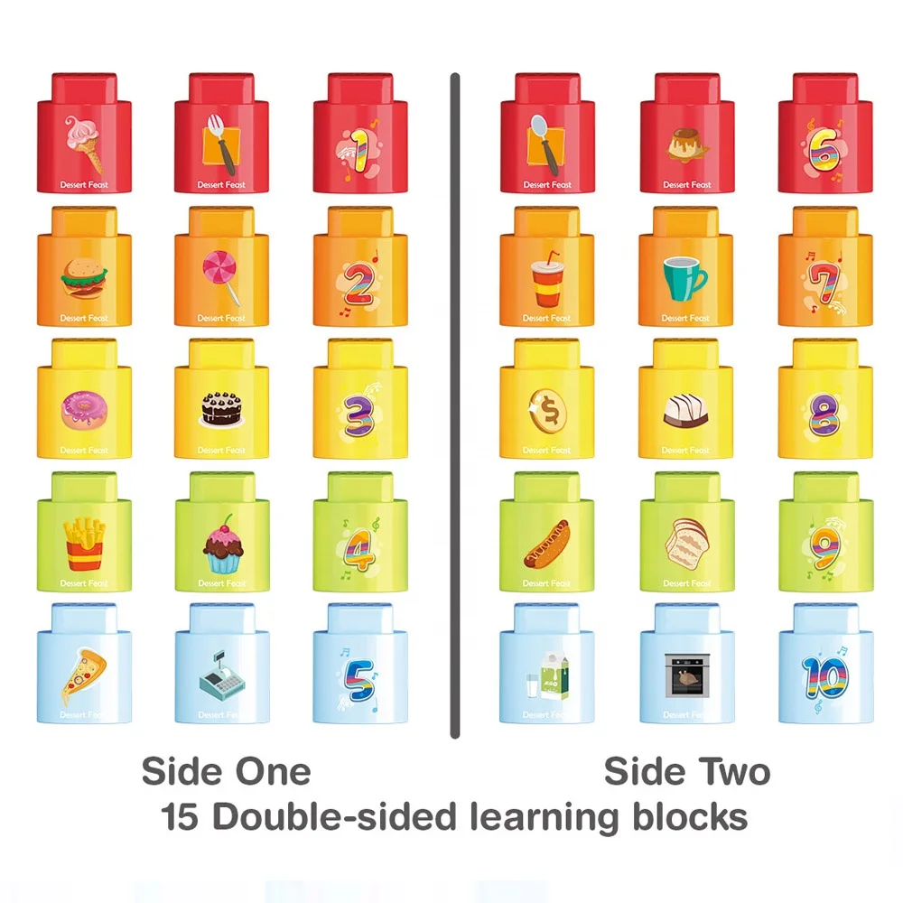 Russian girl pretend play set kitchen toy building blocks with sound and light 83 pcs