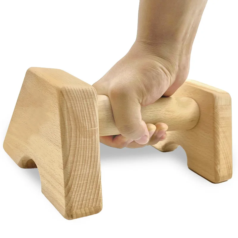 Home Gym Mini Wood Handstand Push Up Handles Dip Bars Strength Push up Bar Set Wooden Parallettes for Men and Women