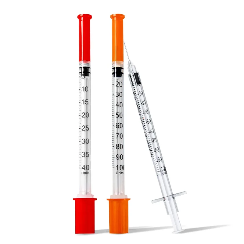 News Home use disposable safety ultra- fine orange insulin syringes