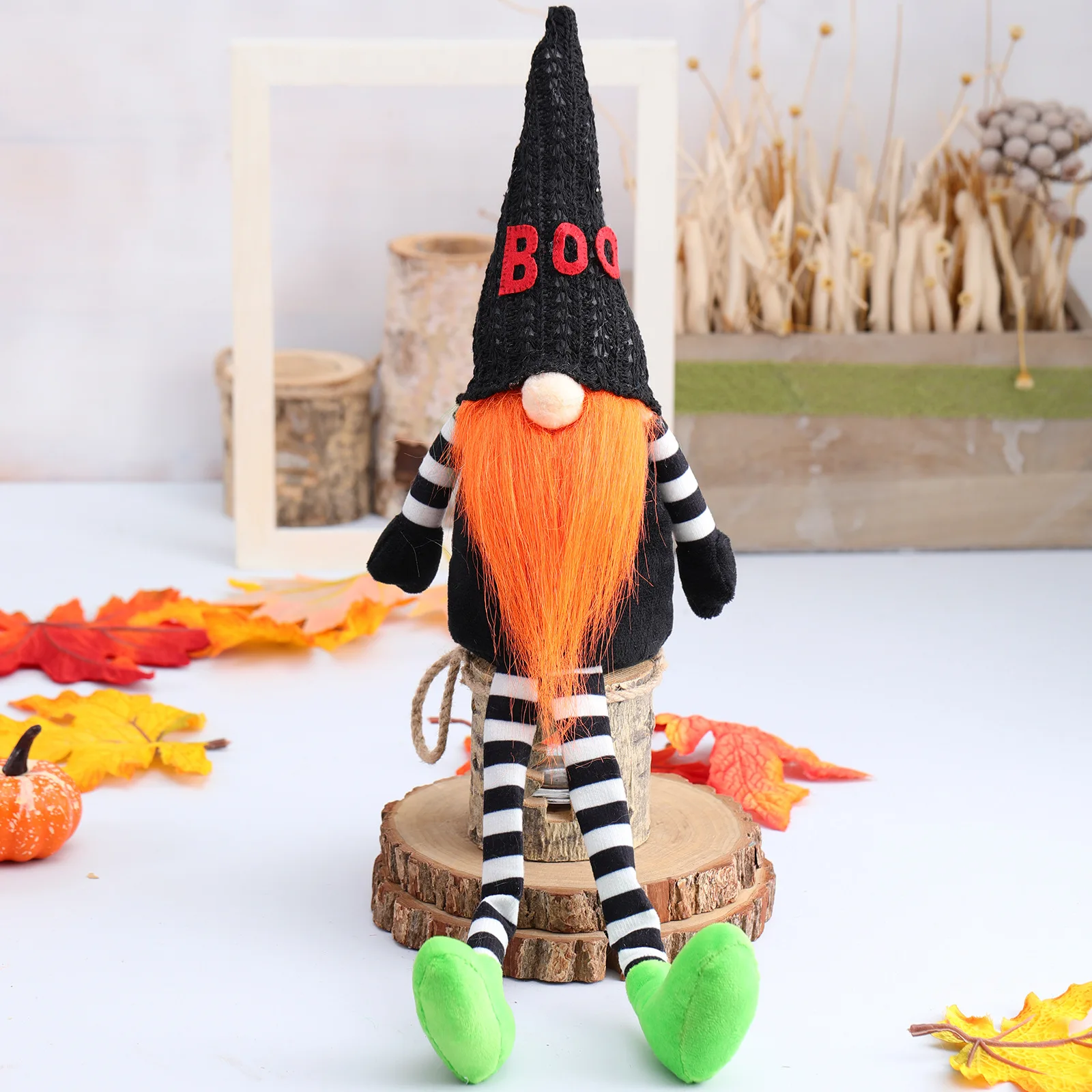 New Halloween party decorations faceless Rudolf dolls Christmas ornaments gift dolls long shanks black witches cloaks hats dolls