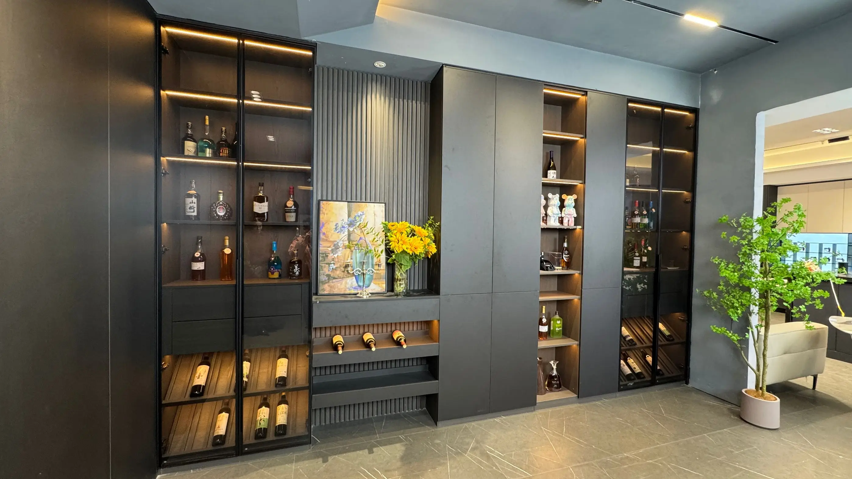 Modern living room wine cabinet display luxury wine storage cabinet home wine bar cabinet