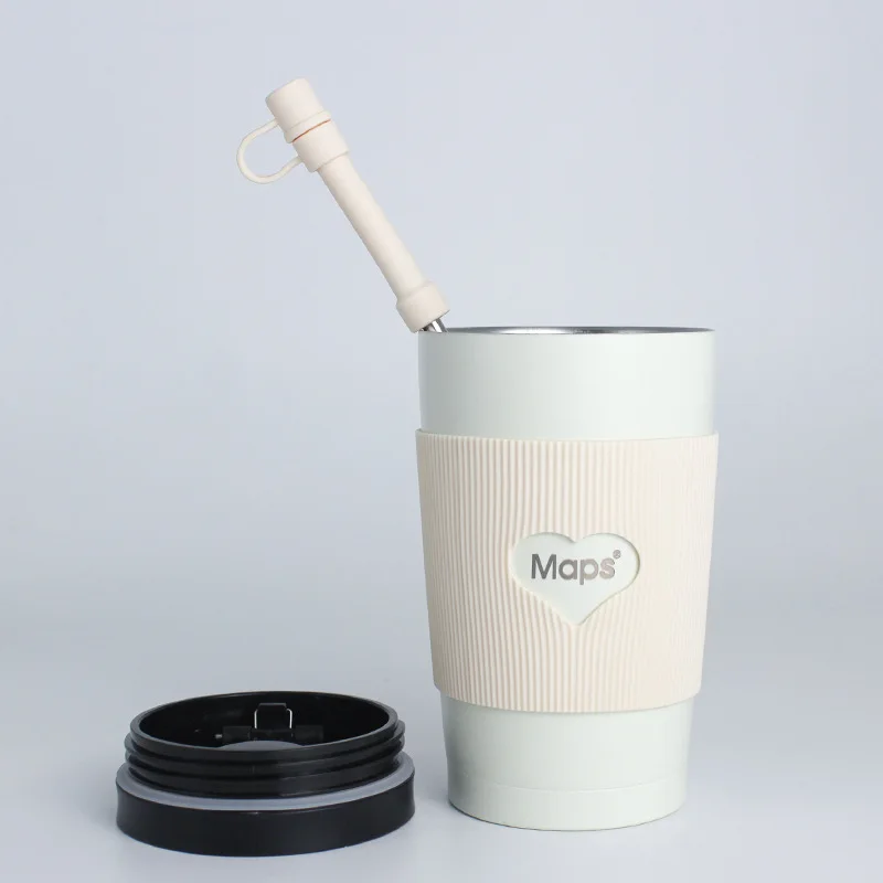 Morandi Color Pearlescent Paint Intelligent Led Digital Temperature Display Thermal Stainless Steel Water Gift Cup