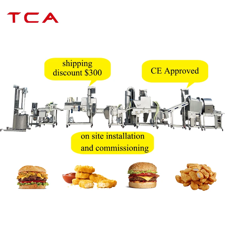 burger making machine chicken nuggets breading machine automatic chicken nuggets production line