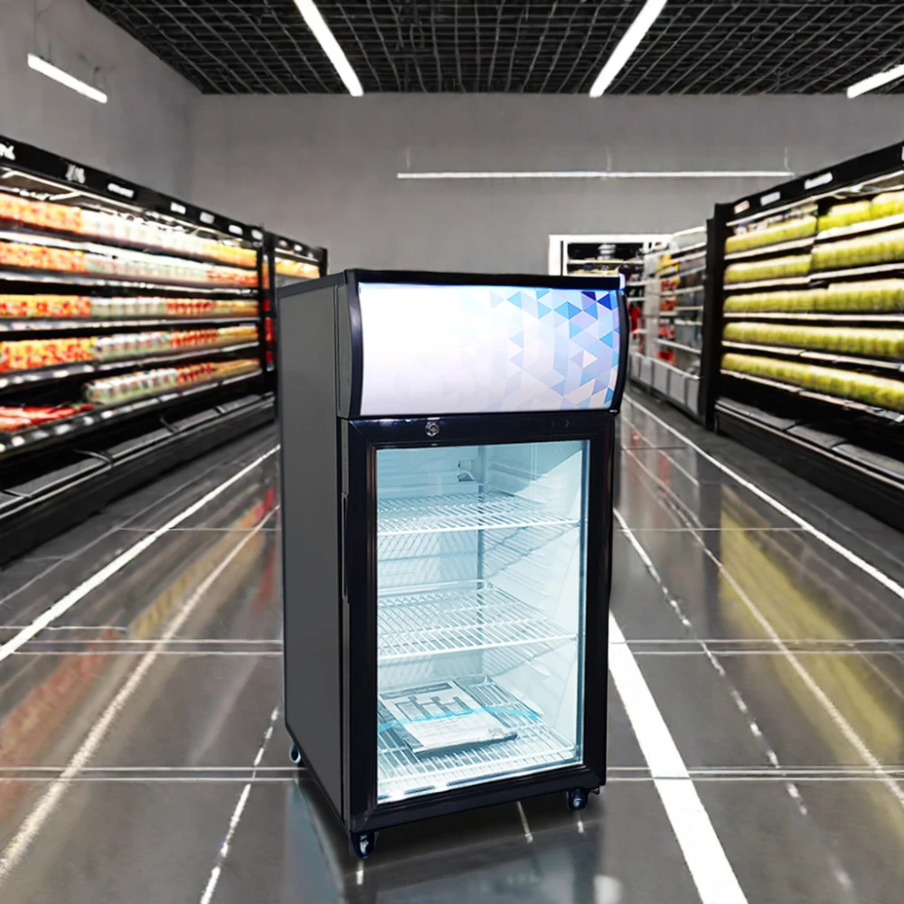 Meisda SD50B 50L glass door CE frozen food popsicles display freezer for supermarket