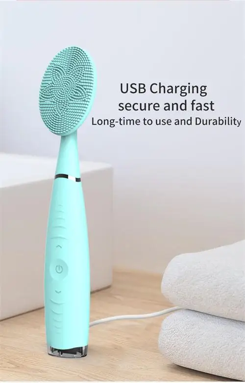 
Electric soft silicone face wash massage cleansing brush sonic facial pores cleanser brush 