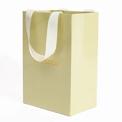 Wholesales custom print logo Tea Packaging Bag Red Small Gift square paper bag with ribbon handle
