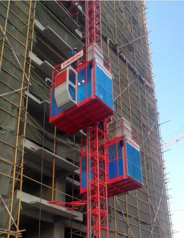 Safety Wholesale material goods warehouse vertical material lift platform/guide rail for building chimney